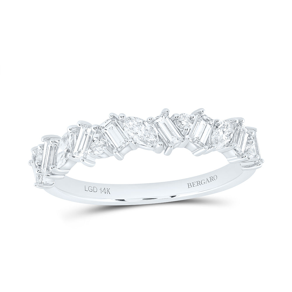 14K Yellow Or White Gold 5/8 Cttw Lab Grown Diamond Fashion Band