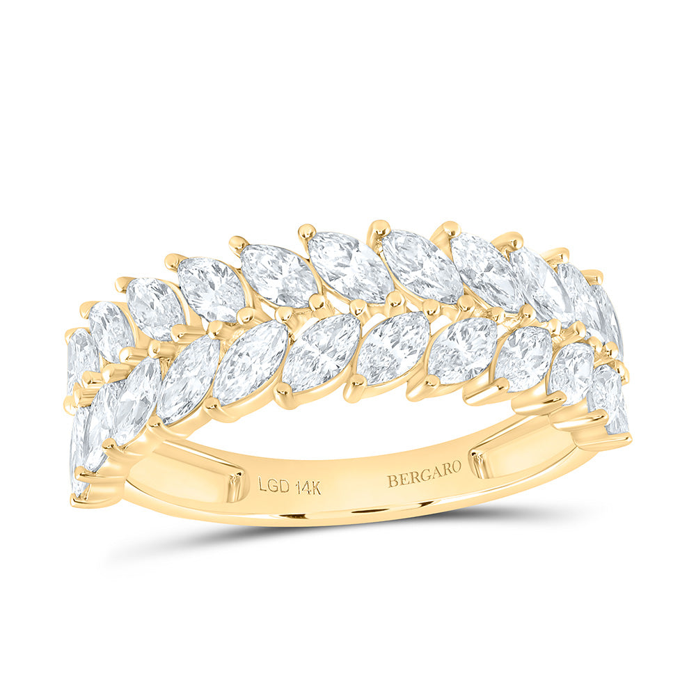 14K Yellow Gold 1 1/2 Cttw Lab Grown Diamond Fashion Marquise Band