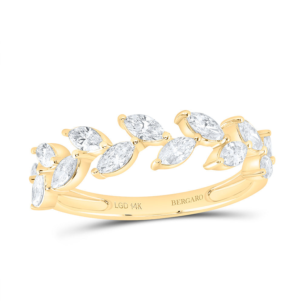 14K Yellow Gold 3/4 Cttw Lab Grown Diamond Fashion Marquise Band