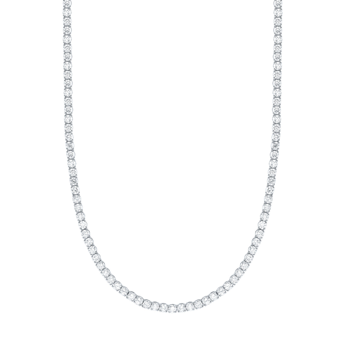14K Yellow Or White Gold 12 Cttw Lab Grown Diamond Fashion Round Tennis Necklace (16 Inch)