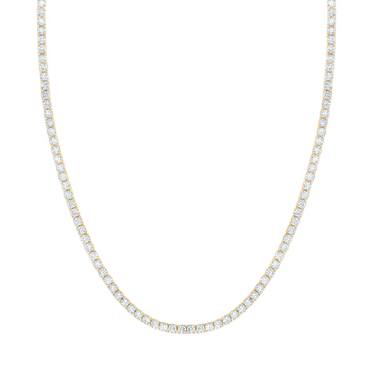 14K Yellow Or White Gold 15 Cttw Lab Grown Diamond Fashion Round Tennis Necklace (16 Inch)
