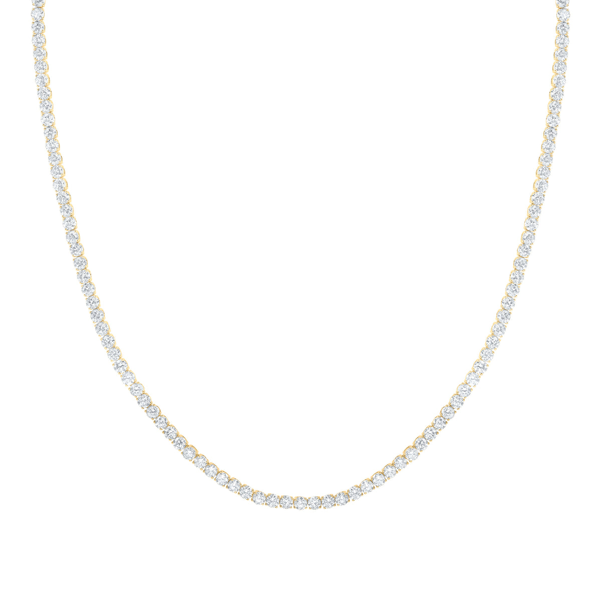 14K Yellow Or White Gold 20 1/2 Cttw Lab Grown Diamond Fashion Round Tennis Necklace (16 Inch)