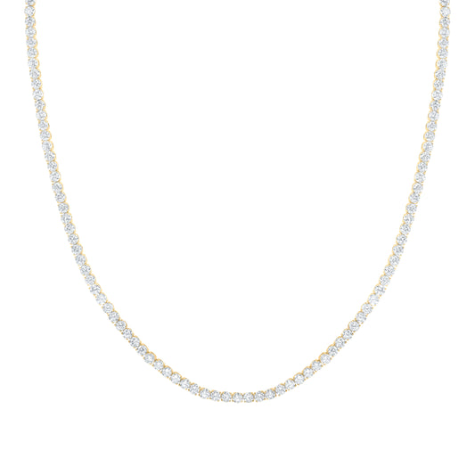 14K Yellow Or White Gold 20 1/2 Cttw Lab Grown Diamond Fashion Round Tennis Necklace (16 Inch)
