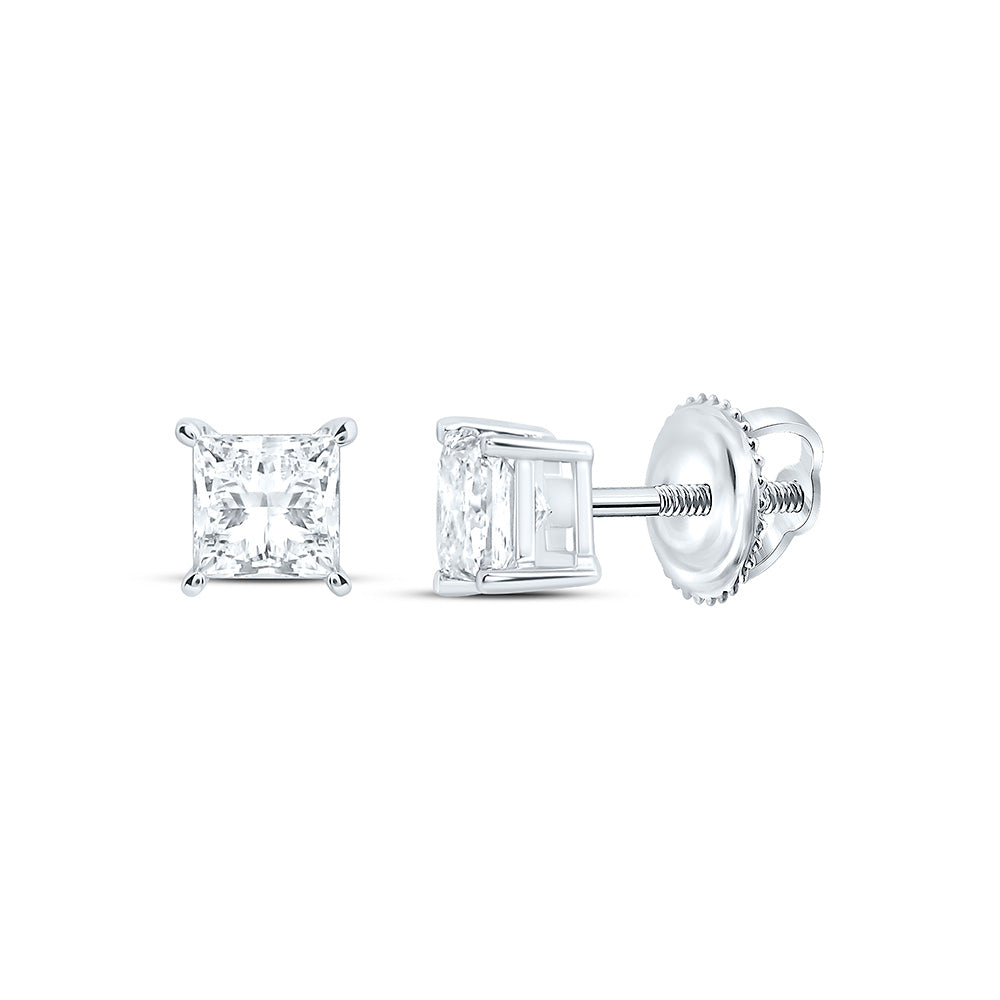 10K Yellow Or White Gold 1/2 Cttw Lab Grown Diamond Princess Solitaire Earring