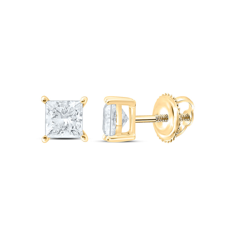 10K Yellow Or White Gold 5/8 Cttw Lab Grown Diamond Princess Solitaire Earring