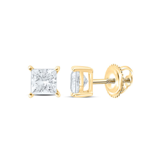 10K Yellow Or White Gold 5/8 Cttw Lab Grown Diamond Princess Solitaire Earring