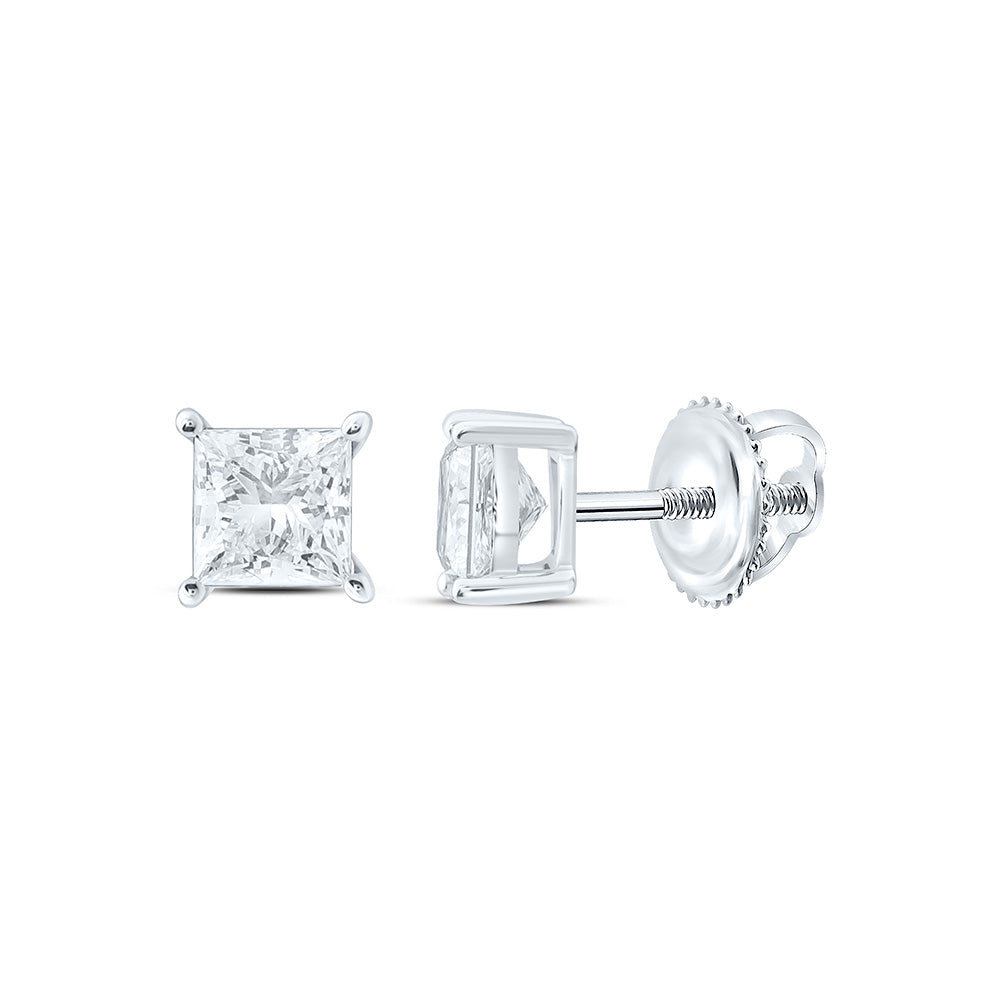 10K Yellow Or White Gold 5/8 Cttw Lab Grown Diamond Princess Solitaire Earring