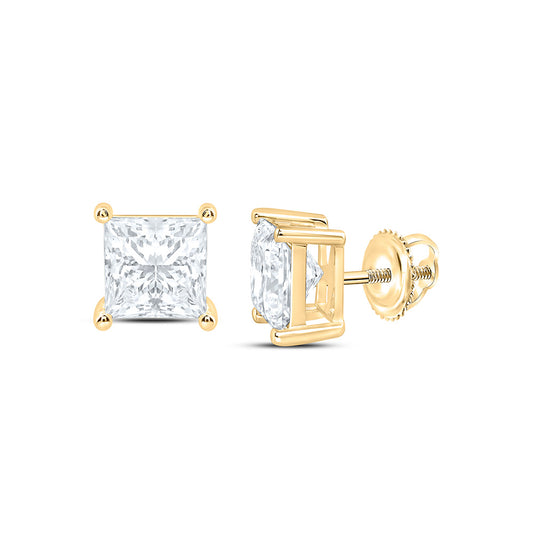 10K Yellow Or White Gold 3 Cttw Lab Grown Diamond Princess Solitaire Earring