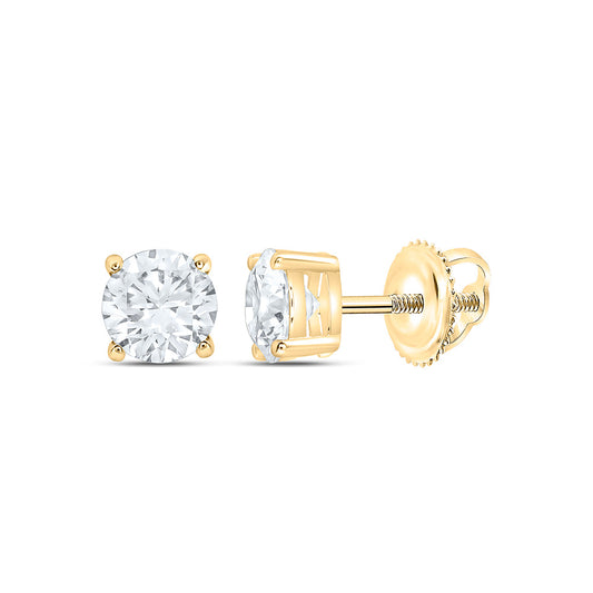 10K Yellow Or White Gold 1 Cttw Lab Grown Diamond Round Solitaire Earring