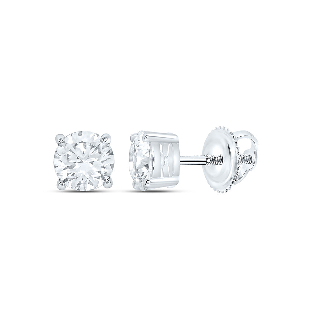 10K Yellow Or White Gold 1 Cttw Lab Grown Diamond Round Solitaire Earring
