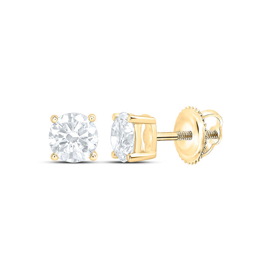 10K Yellow Or White Gold 1 1/5 Cttw Lab Grown Diamond Round Solitaire Earring