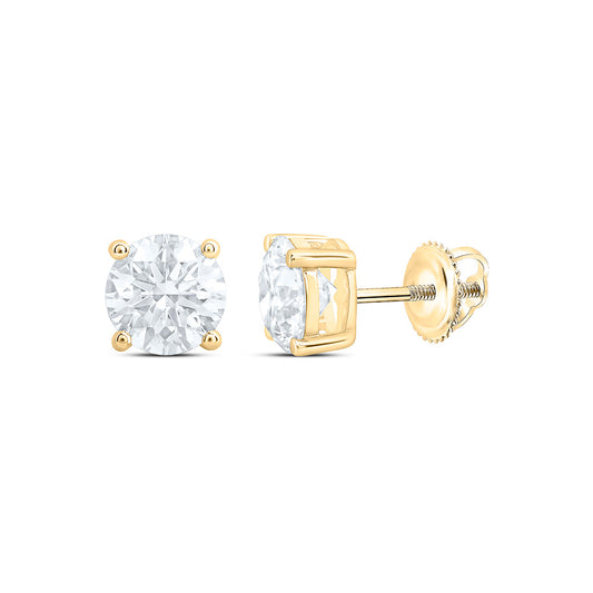 10K Yellow Or White Gold 2 Cttw Lab Grown Diamond Round Solitaire Earring