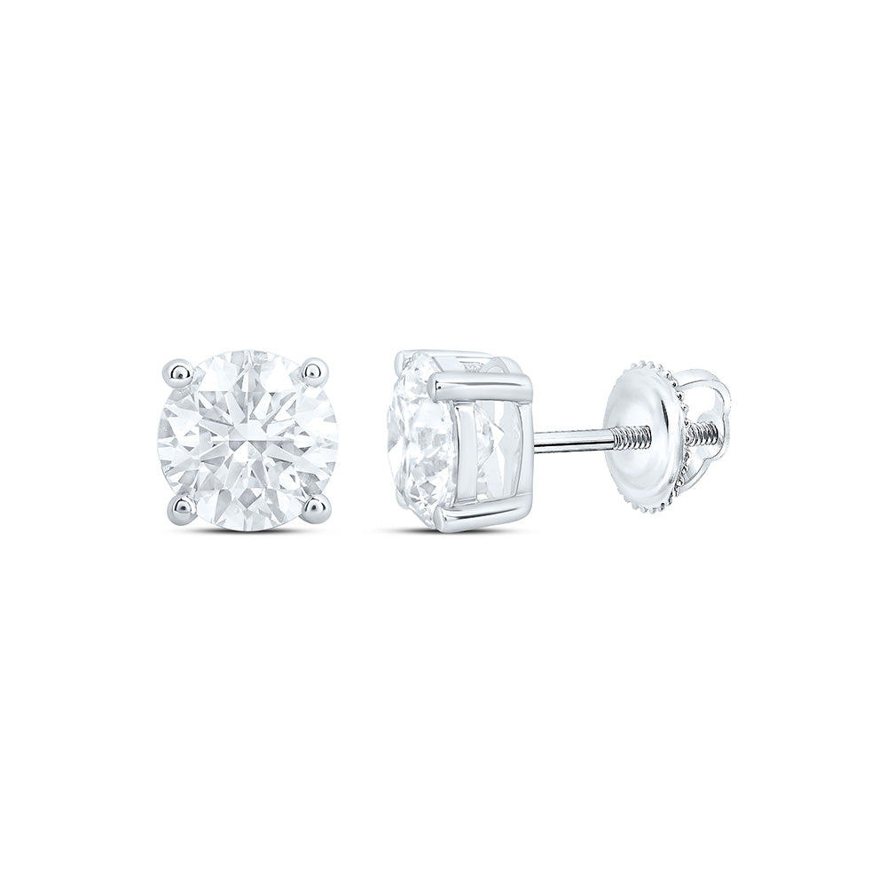 10K Yellow Or White Gold 2 Cttw Lab Grown Diamond Round Solitaire Earring