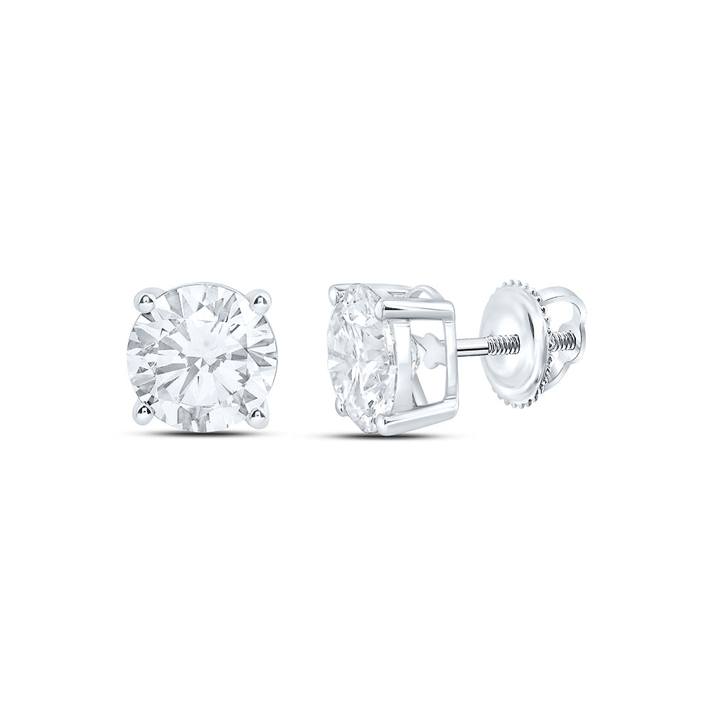 10K Yellow Or White Gold 3 Cttw Lab Grown Diamond Round Solitaire Earring