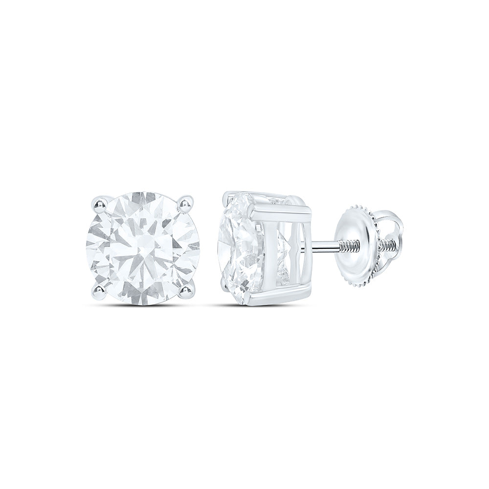 10K Yellow Or White Gold 4 Cttw Lab Grown Diamond Round Solitaire Earring