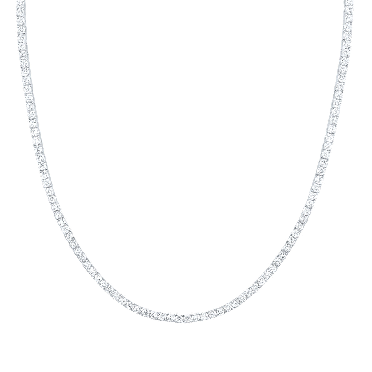 14K Yellow Or White Gold 10 Cttw Lab Grown Diamond Fashion Round Tennis Necklace (18 Inch)