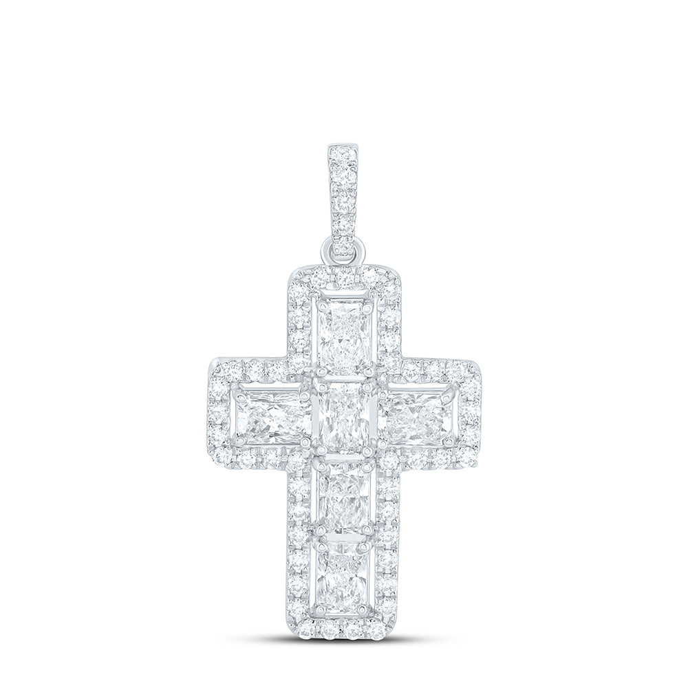 14K Yellow Or White Gold 1 1/2 Cttw Lab Grown Diamond Fashion Cross Pendant