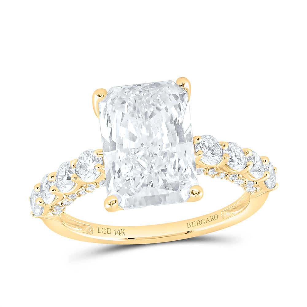 14K Yellow Or White Gold 5 Cttw Lab Grown Diamond 4 Cttw Center Radiant Engagement Ring