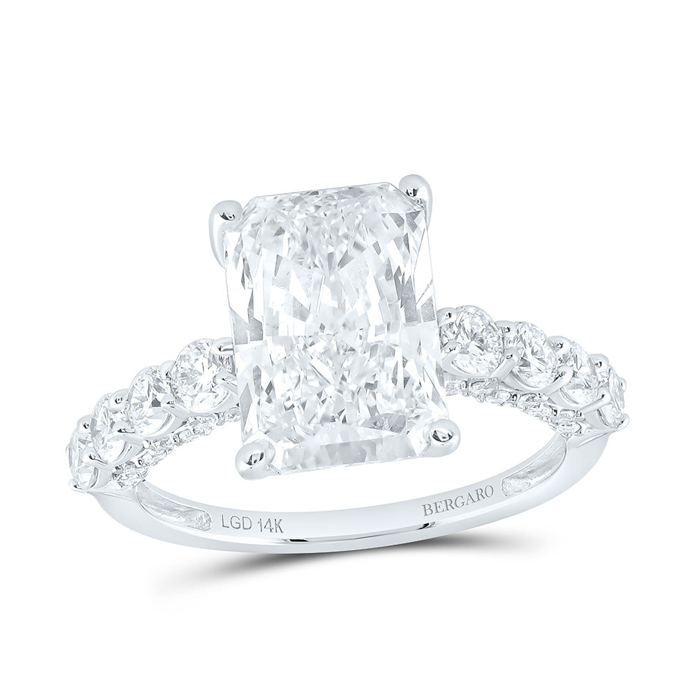 14K Yellow Or White Gold 5 Cttw Lab Grown Diamond 4 Cttw Center Radiant Engagement Ring