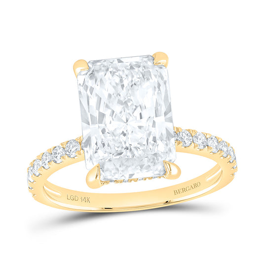 14K Yellow Or White Gold 5 5/8 Cttw Lab Grown Diamond 5 Cttw Center Radiant Engagement Ring