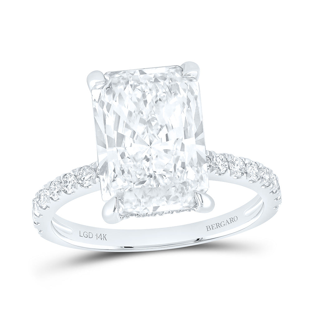 14K Yellow Or White Gold 5 5/8 Cttw Lab Grown Diamond 5 Cttw Center Radiant Engagement Ring