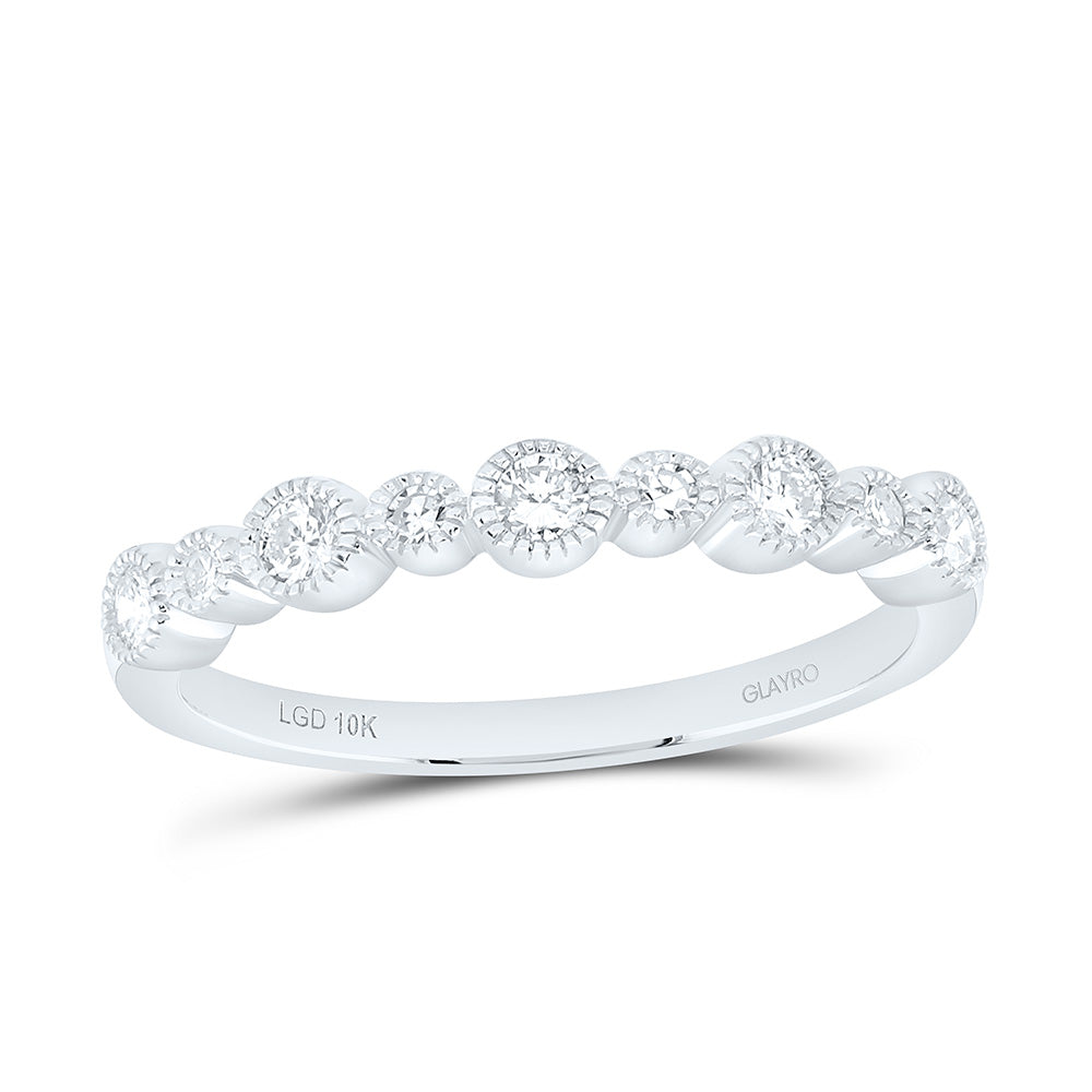 10K Yellow Or White Gold 1/4 Cttw Lab Grown Diamond Fashion Round Bezel Band