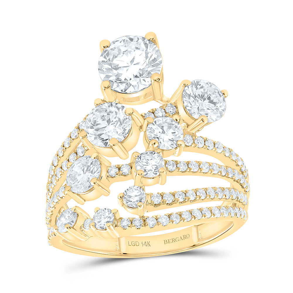 14K Yellow Or White Gold 3 1/4 Cttw Lab Grown Diamond Fashion Ring