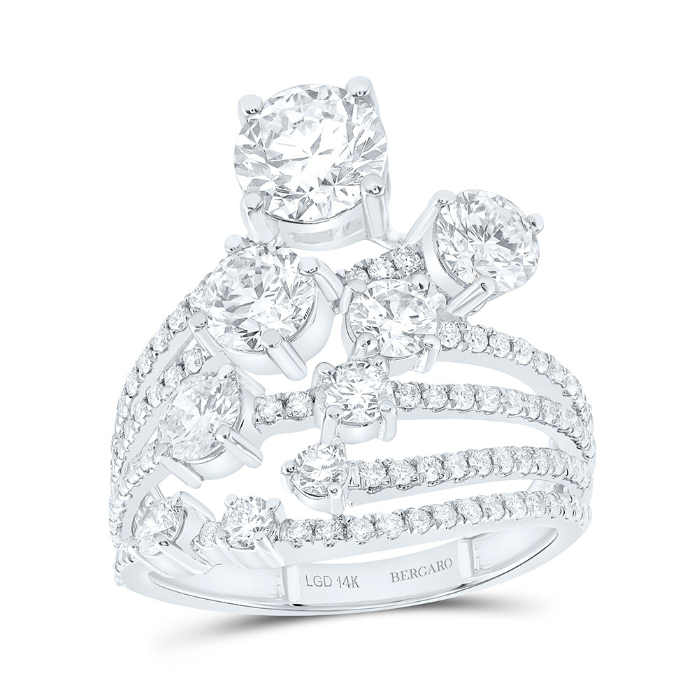 14K Yellow Or White Gold 3 1/4 Cttw Lab Grown Diamond Fashion Ring