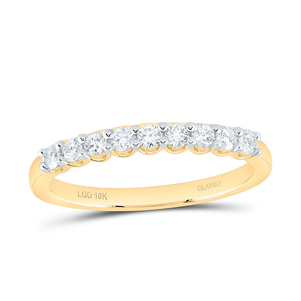 10K Yellow Or White Gold 1/3 Cttw Lab Grown Diamond Fashion Round Band