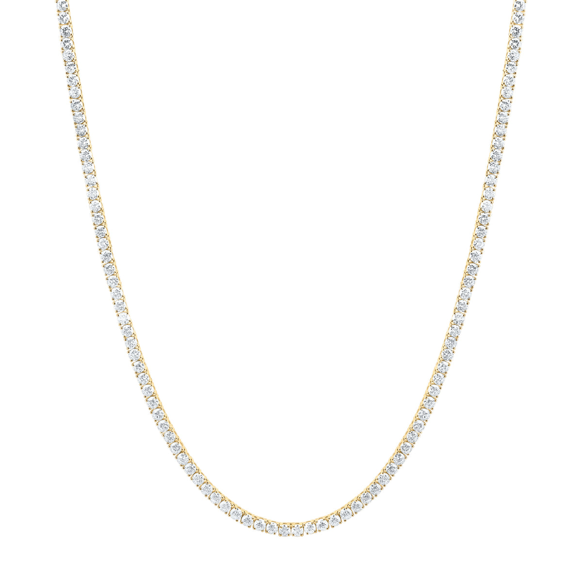 10K Yellow Or White Gold 19 3/4 Cttw Lab Grown Diamond Fashion Tennis Necklace (22 Inch)