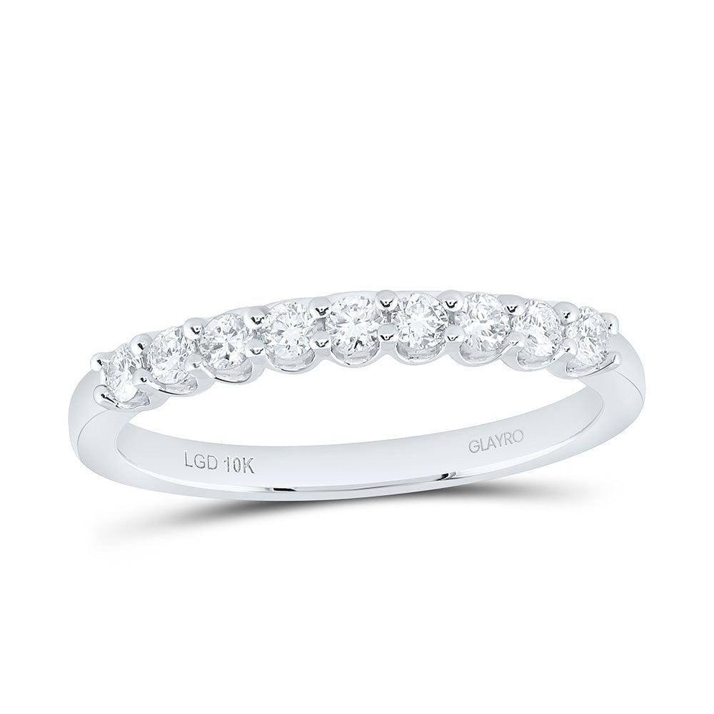 10K Yellow Or White Gold 1/3 Cttw Lab Grown Diamond Fashion Round Band