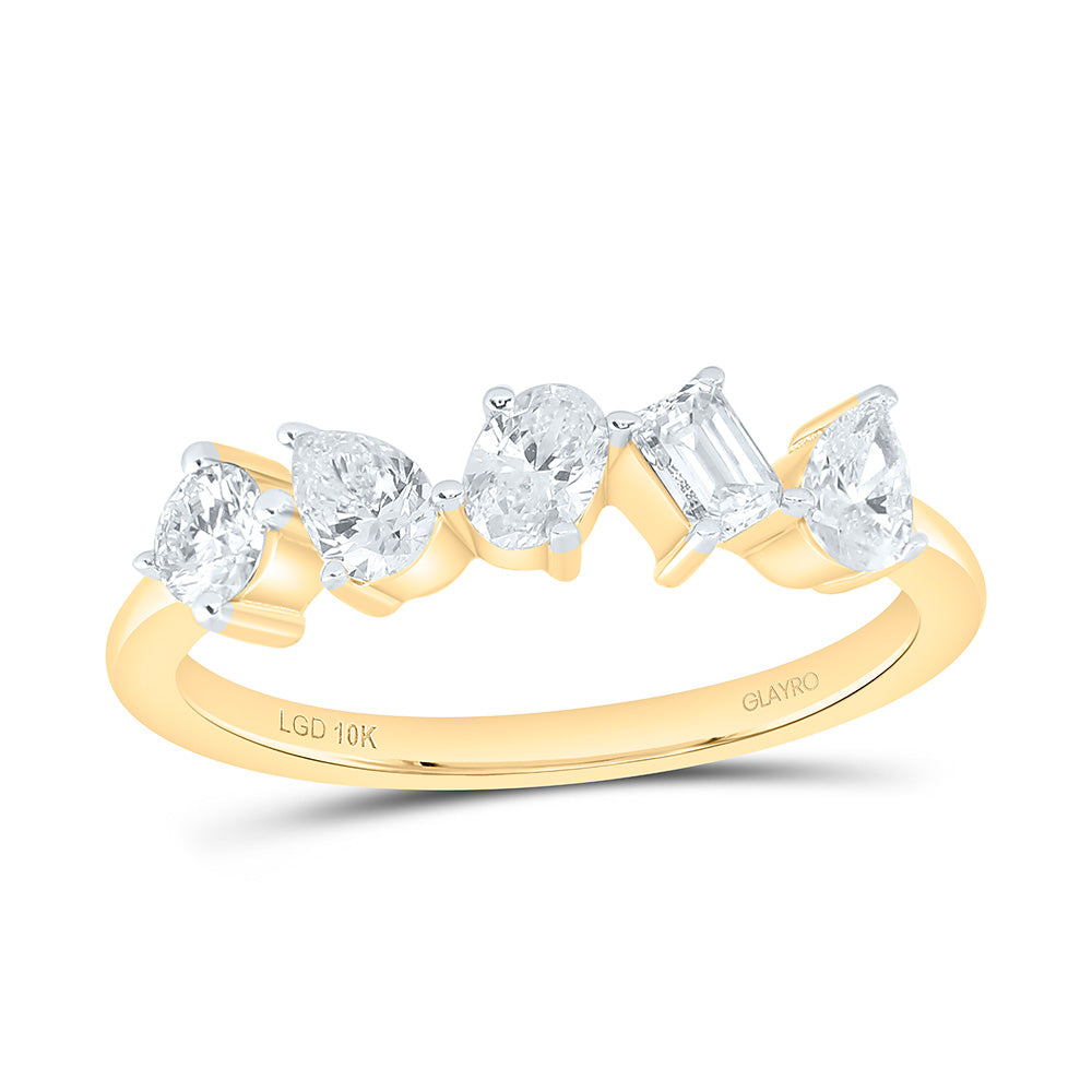 10K Yellow Or White Gold 3/4 Cttw Lab Grown Diamond Fashion Band