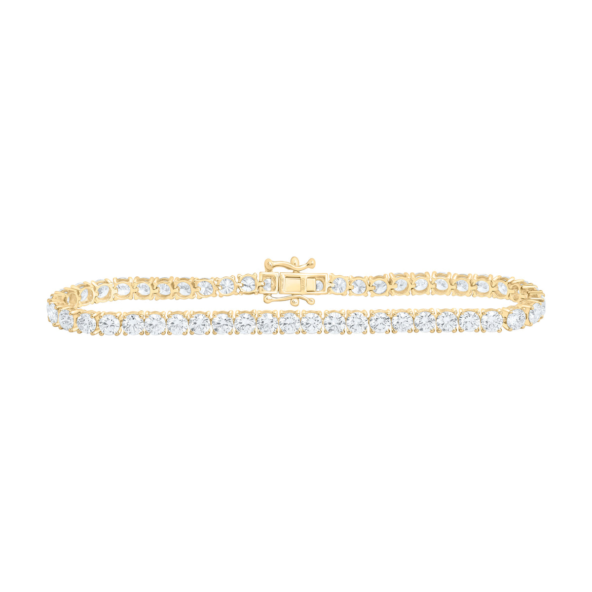 10K Yellow Or White Gold 13 5/8 Cttw Lab Grown Diamond Tennis Mens Bracelet (8 Inch)
