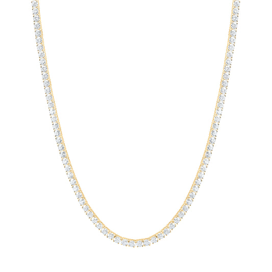 10K Yellow Or White Gold 31 3/8 Cttw Lab Grown Diamond Fashion Tennis Necklace (22 Inch)