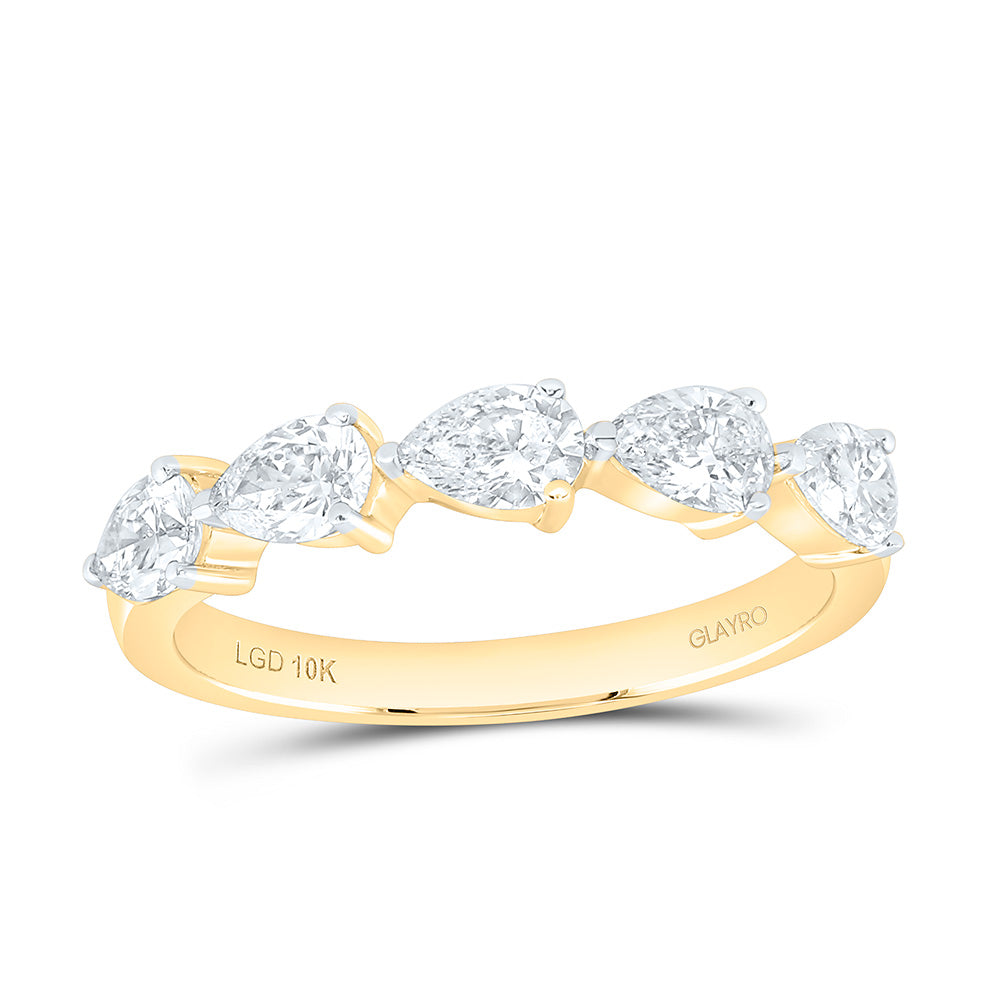 10K Yellow Or White Gold 1 Cttw Lab Grown Diamond Fashion Pear Band