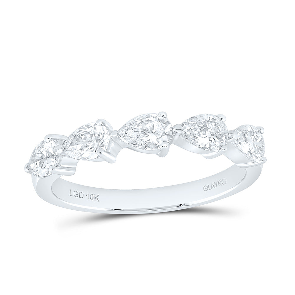 10K Yellow Or White Gold 1 Cttw Lab Grown Diamond Fashion Pear Band