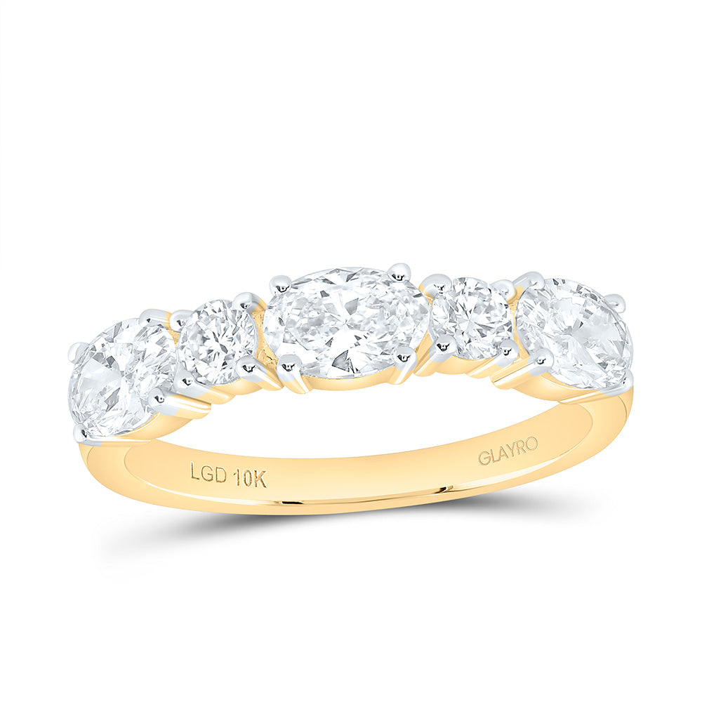 10K Yellow Or White Gold 1 1/2 Cttw Lab Grown Diamond Fashion Band