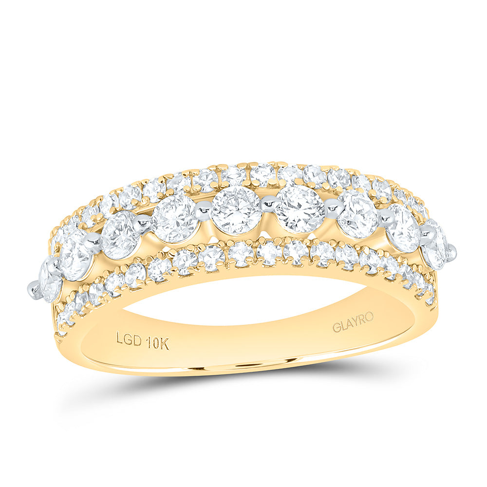 10K Yellow Or White Gold 1 Cttw Lab Grown Diamond Fashion Round Band