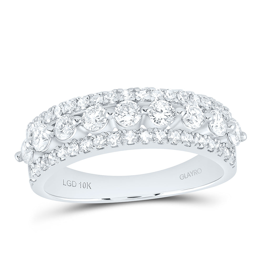 10K Yellow Or White Gold 1 Cttw Lab Grown Diamond Fashion Round Band