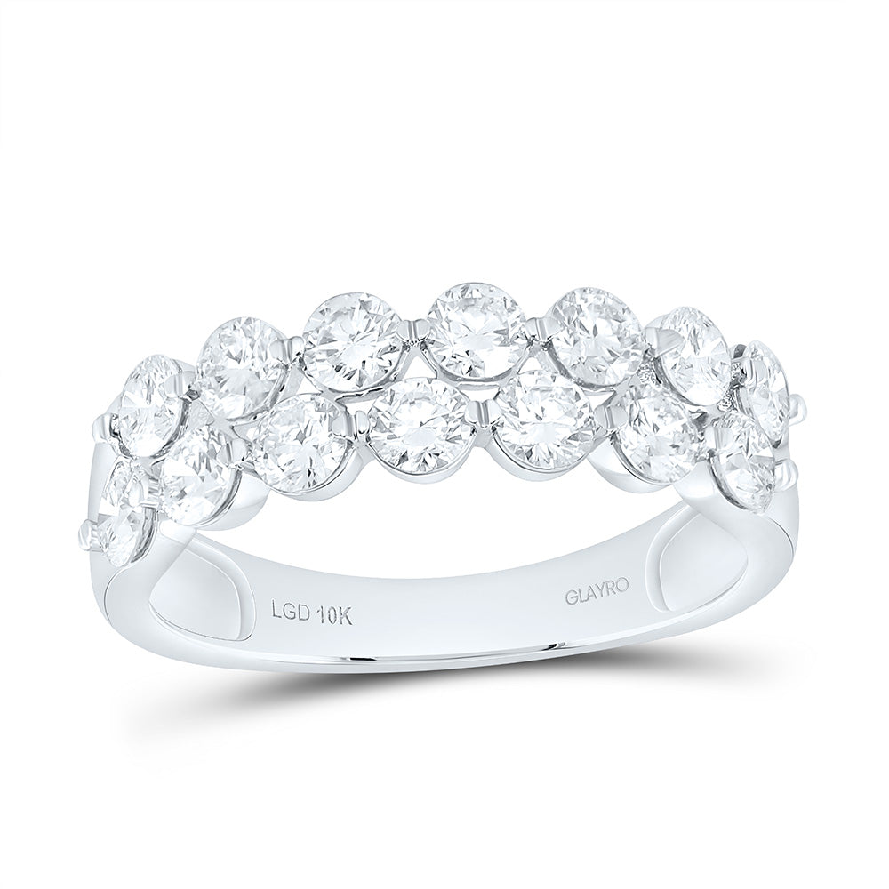 10K Yellow Or White Gold 1 1/3 Cttw Lab Grown Diamond Fashion Round Band