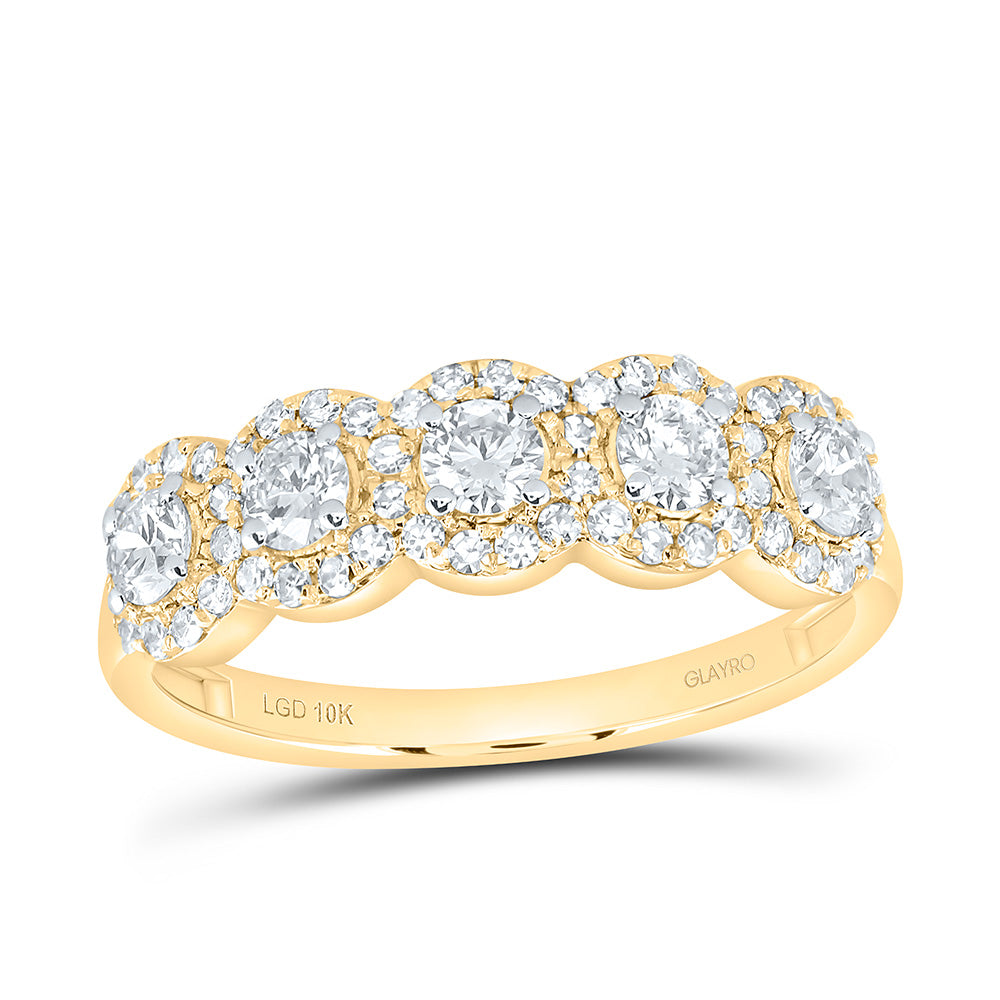 10K Yellow Or White Gold 3/4 Cttw Lab Grown Diamond Fashion Round Band