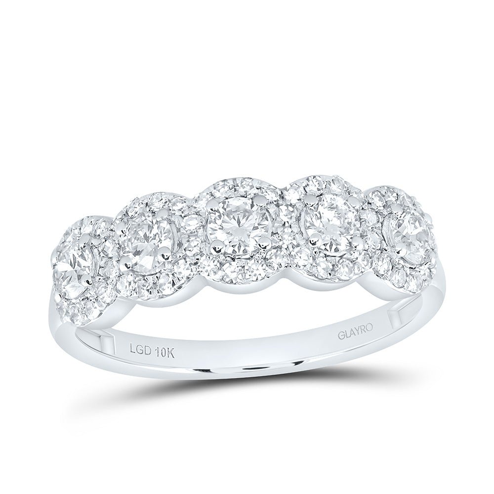 10K Yellow Or White Gold 3/4 Cttw Lab Grown Diamond Fashion Round Band