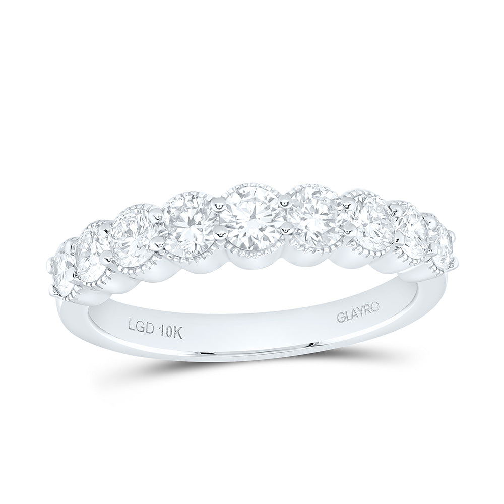 10K Yellow Or White Gold 1 Cttw Lab Grown Diamond Fashion Round Band