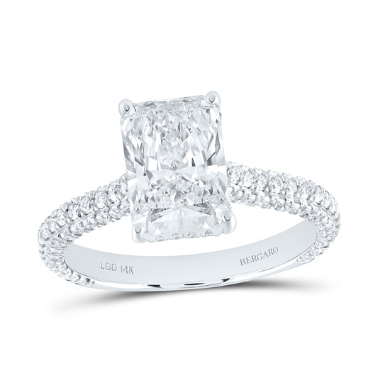 14K Yellow Or White Gold 3 Cttw Lab Grown Diamond 2 1/2 Cttw Center Radiant Engagement Ring