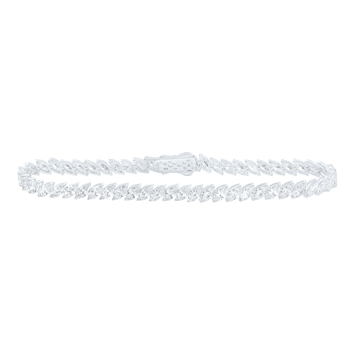 14K Yellow Or White Gold 5 3/8 Cttw Lab Grown Diamond Fashion Marquise Bracelet (7 Inch)