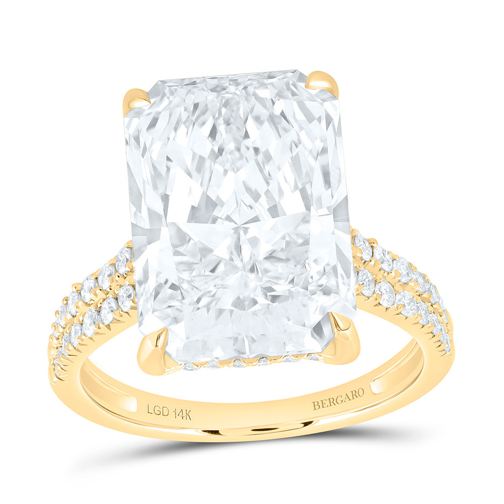 14K Yellow Gold 6 Cttw Lab Grown Diamond 5 Cttw Center Cushion Engagement Ring