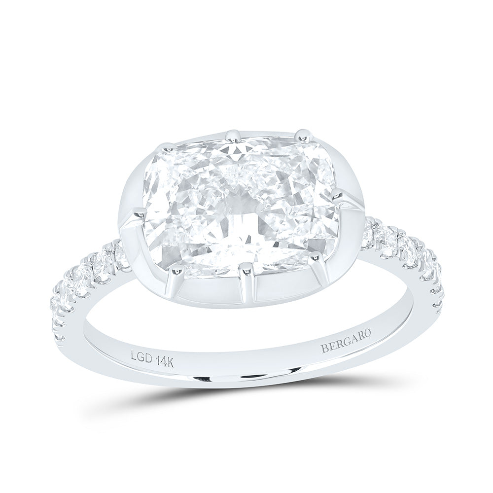 14K Yellow Or White Gold 3 1/4 Cttw Lab Grown Diamond 3 Cttw Center Cushion Engagement Ring