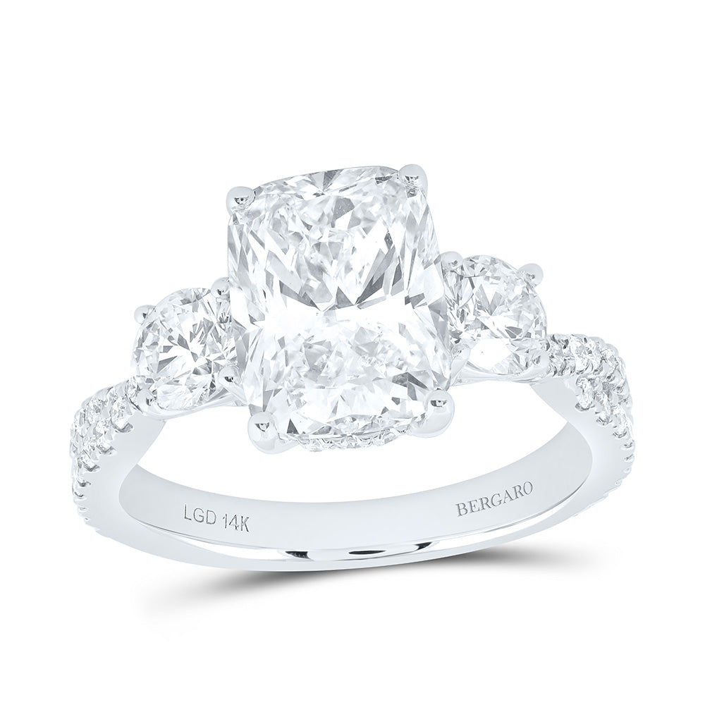 14K Yellow Or White Gold 4 Cttw Lab Grown Diamond 3 Cttw Center Cushion Engagement Ring