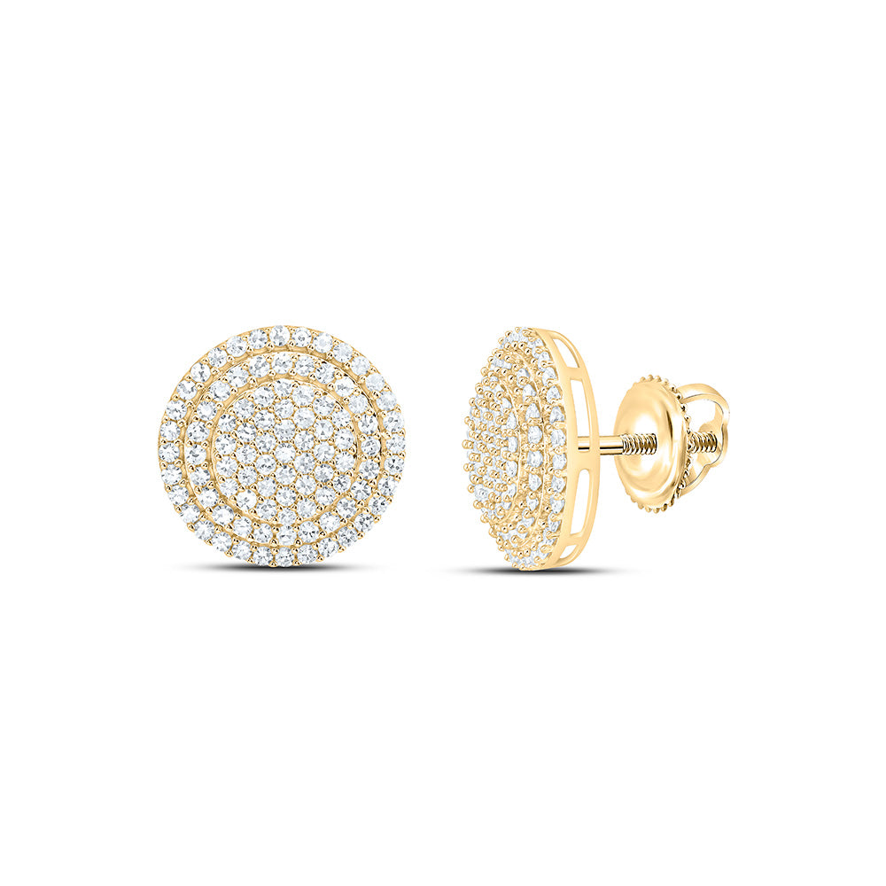 Sterling Silver 1 1/5 Cttw Lab Grown Diamond Round Mens Earring