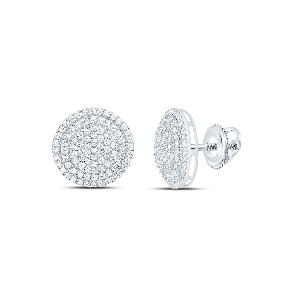 Sterling Silver 1 1/5 Cttw Lab Grown Diamond Round Mens Earring